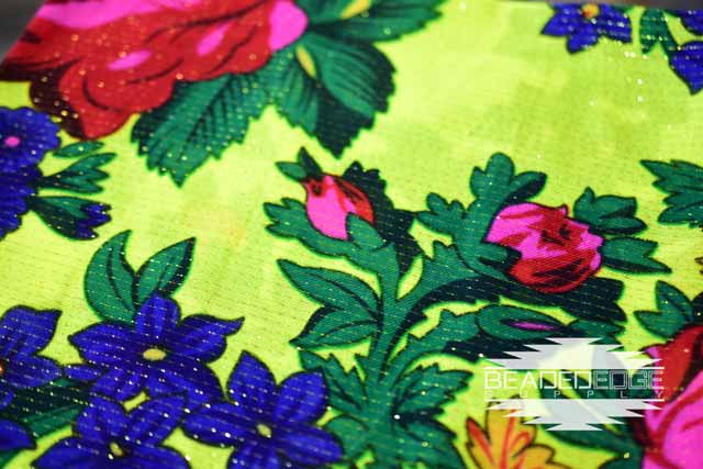 Large Floral Gold Lined Scarves 42"x42"