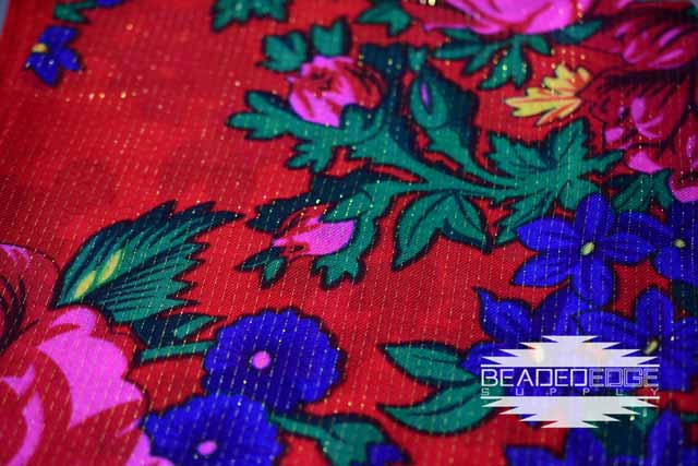 Large Floral Gold Lined Scarves 42"x42"