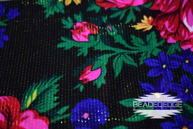 Large Floral Gold Lined Scarves 42"x42"