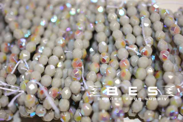 OP Grey AB Fire Polish 6mm