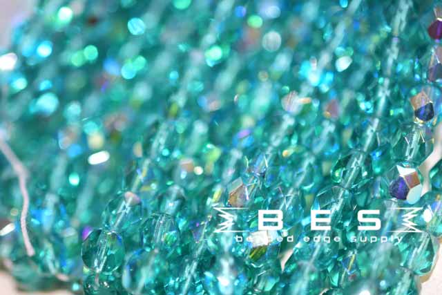 TR AB Green Aqua Fire Polish 8mm