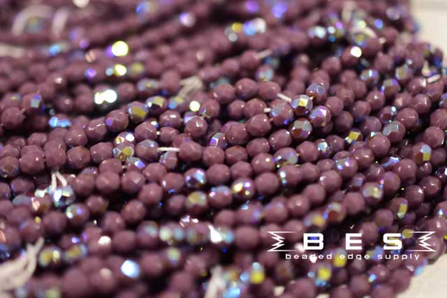 OP Purple AB Fire Polish 4mm