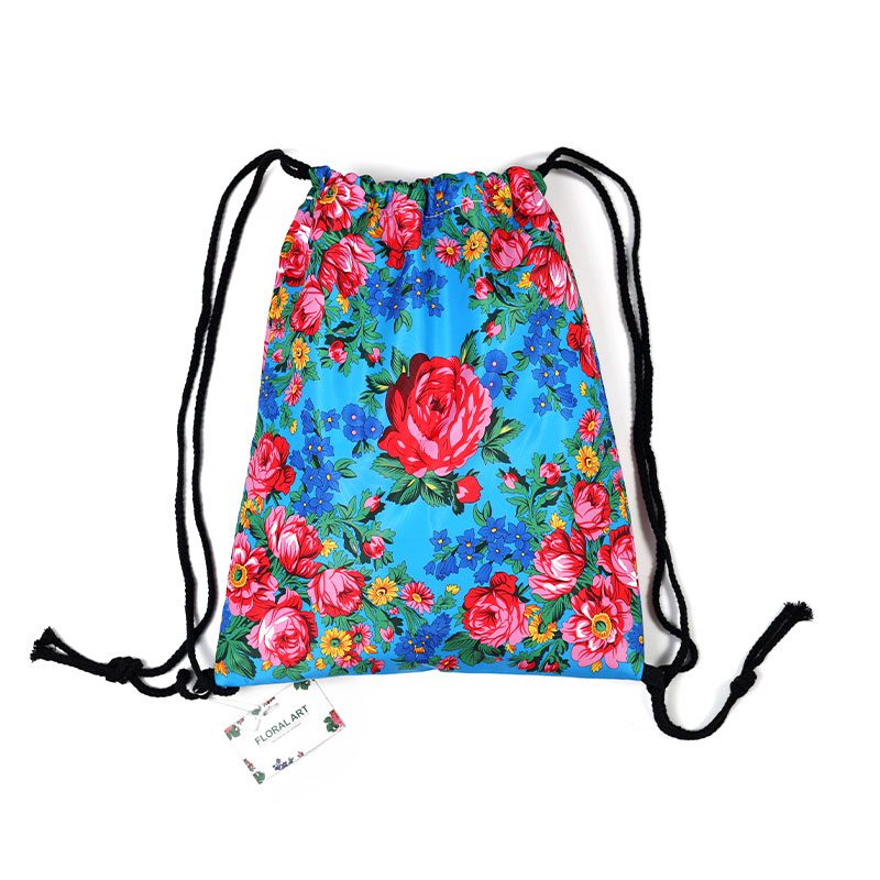 Floral Scarf Pattern Draw String Bag