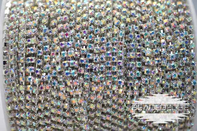 SS8 Silver Metal AB | Rhinestone Banding Yard