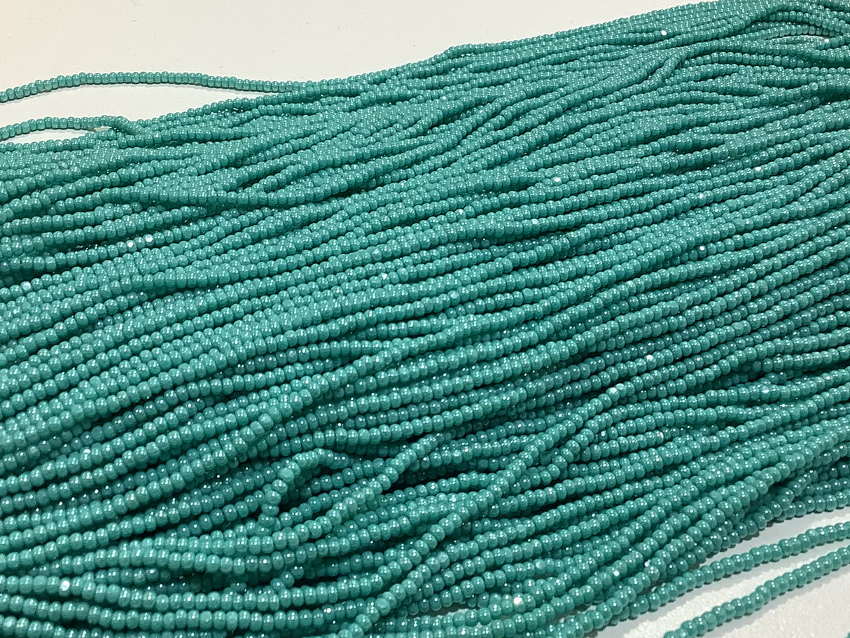 11/0 OP Turquoise Green Luster | Charlotte Cut