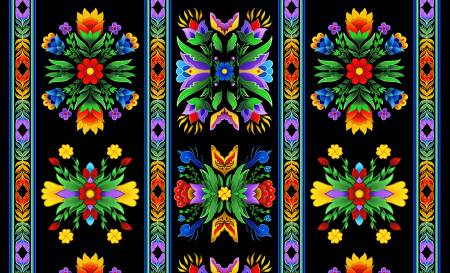 Black Regalia Large Stripe | Fabric