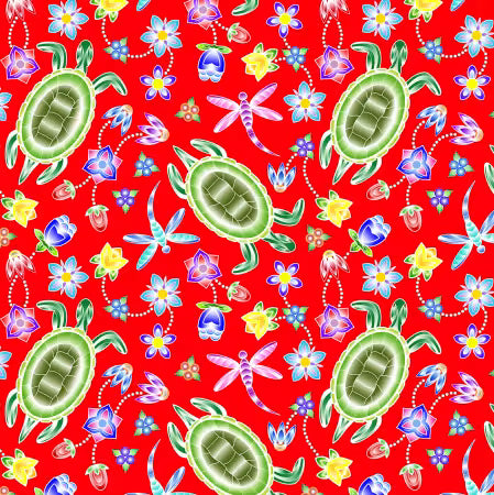 A Warriors Love Turtles/Dragonflies - Red