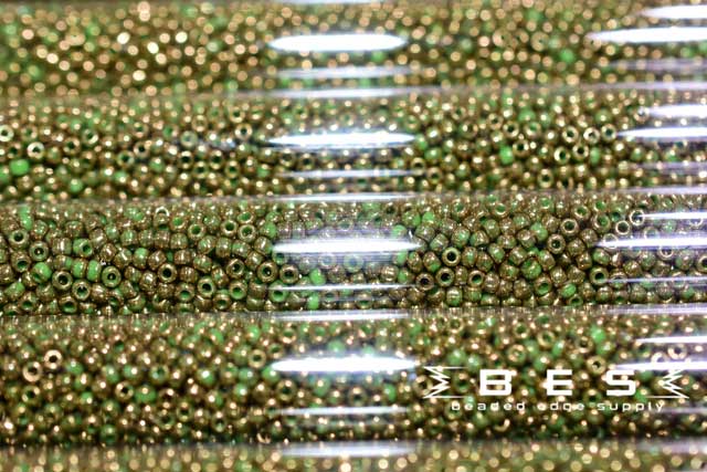 11/0 OP Marble Green Gold Luster 1702 JSB