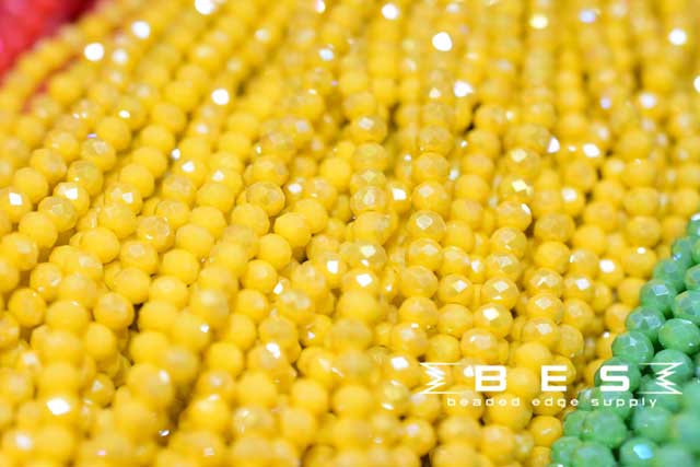 Yellow AB 4mm Rondelle | 100 Bead strand