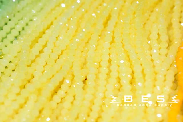 Banana Yellow Opal 4mm Rondelle  | 100 Beads per strand