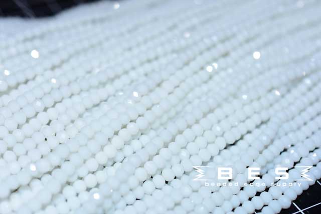 OP White 4mm Rondelle  | 100 Beads per strand