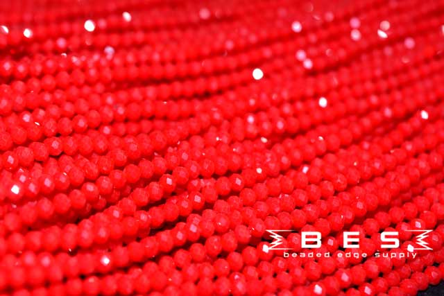 OP Red 4mm Rondelle  | 100 Beads per strand