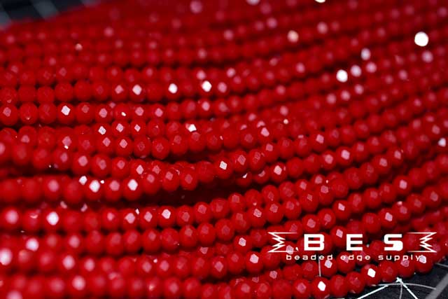 OP Drk Red 4mm Rondelle  | 100 Beads per strand