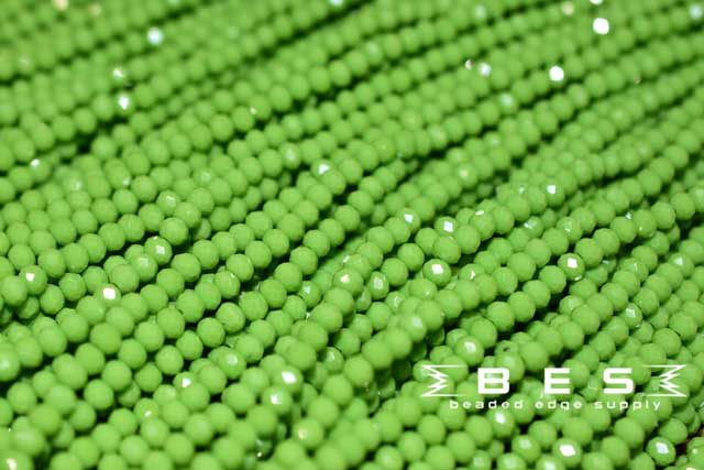 OP Green 4mm Rondelle  | 100 Beads per strand
