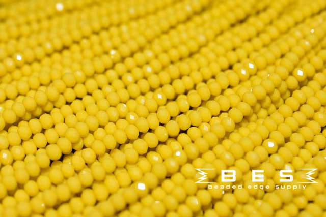 OP Yellow 4mm Rondelle  | 100 Beads per strand