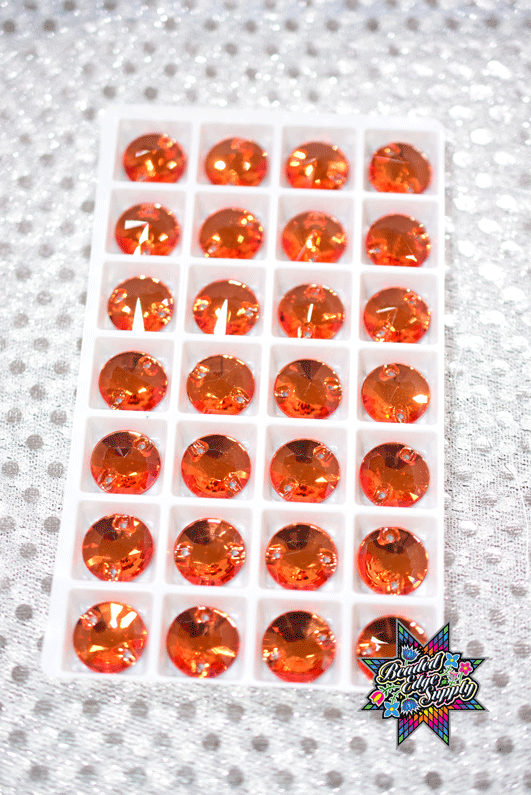 14mm Rivoli Orange | 3 Pair