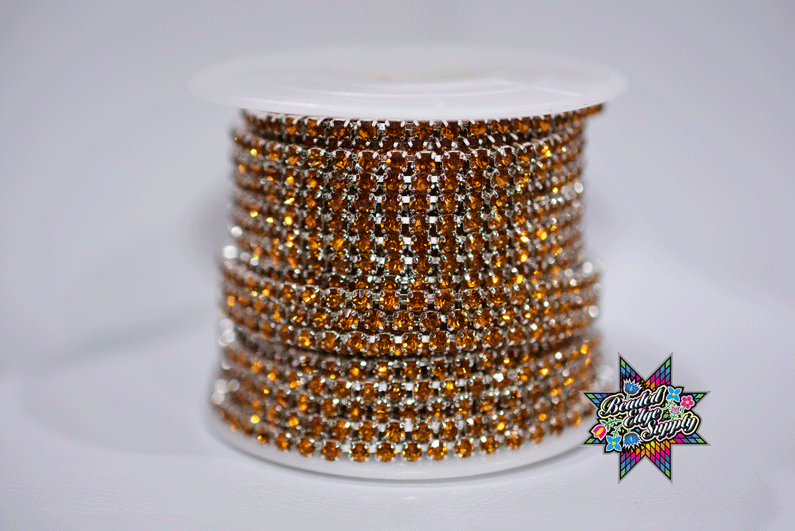 SS8 Metal Rhinestone Color Stone | Yard