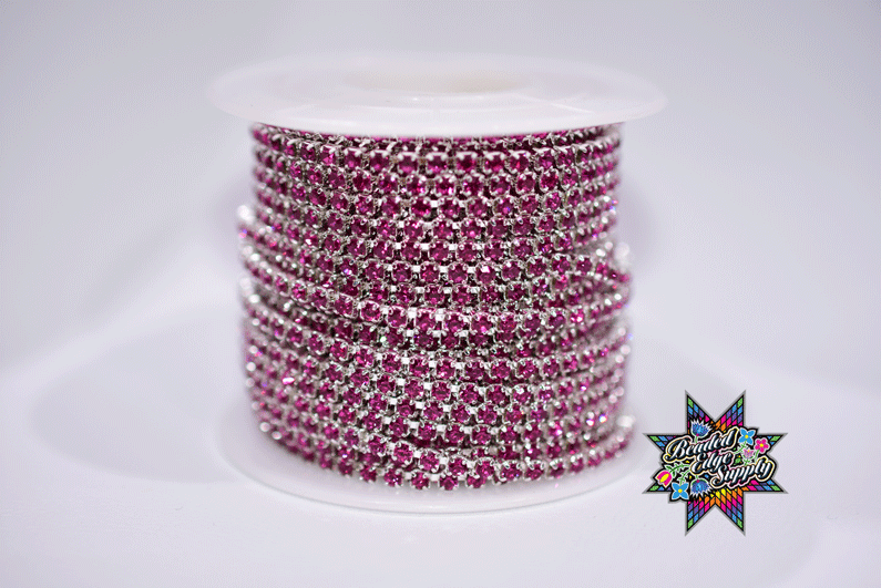 SS8 Metal Rhinestone Color Stone | Yard