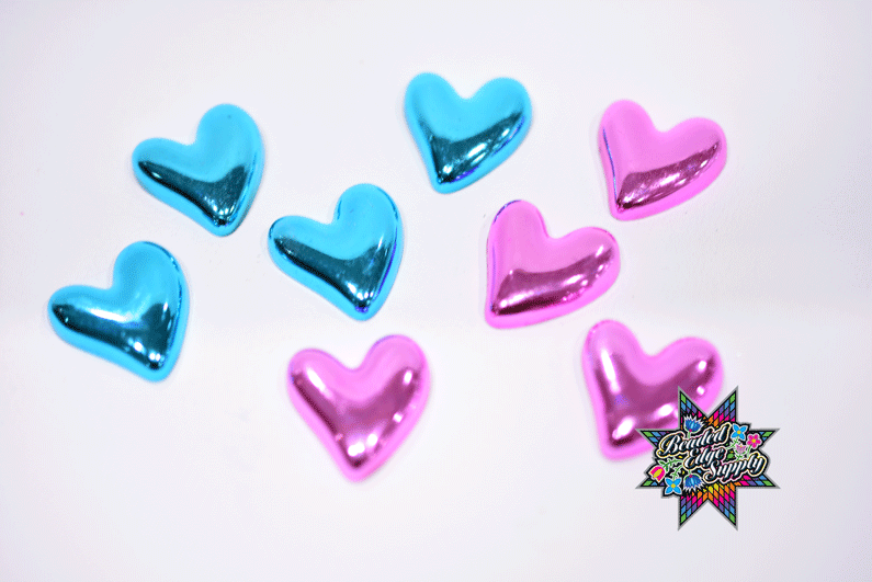 20mm Metallic Heart | 2 Pair