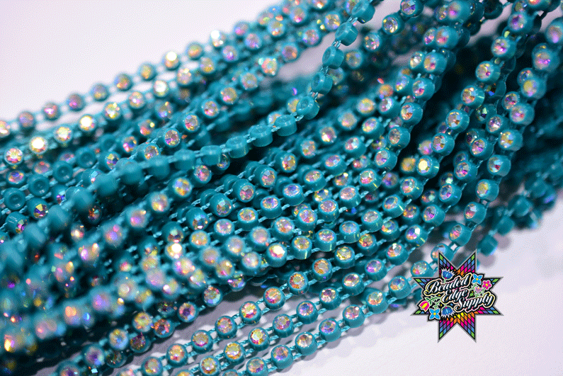SS8 Forest Green AB | Rhinestone Banding
