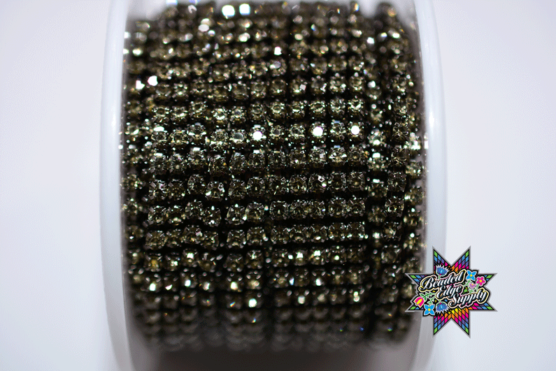 SS8 Gunmetal Black Diamond Stone | Rhinestone Banding Yard