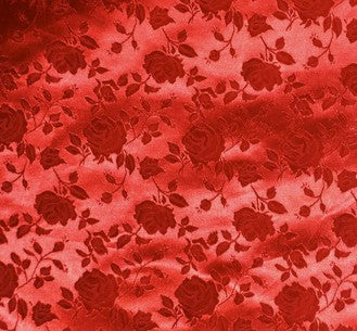 Satin Flower Brocade | Red