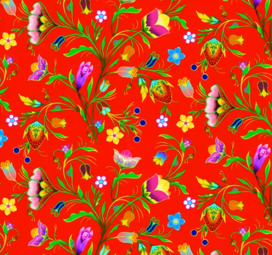 Turtle Island Floral Red