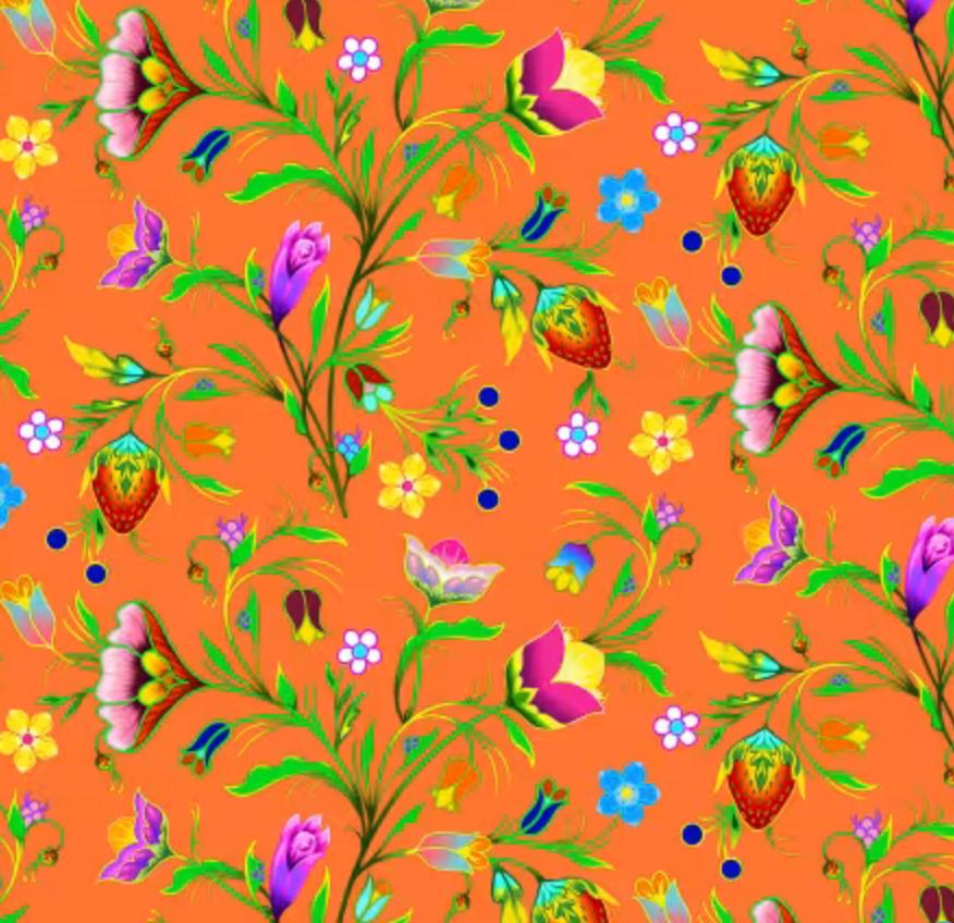 Turtle Island Floral Orange