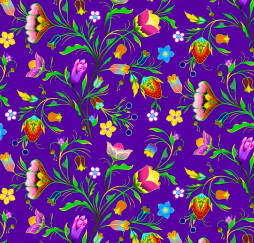 Turtle Island Floral Purple