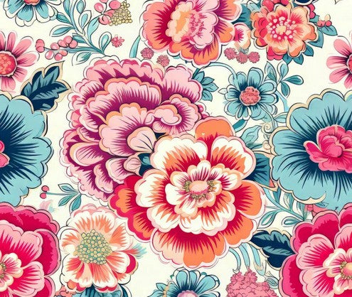 Vintage Florals Beige Mix 2 | Fabric