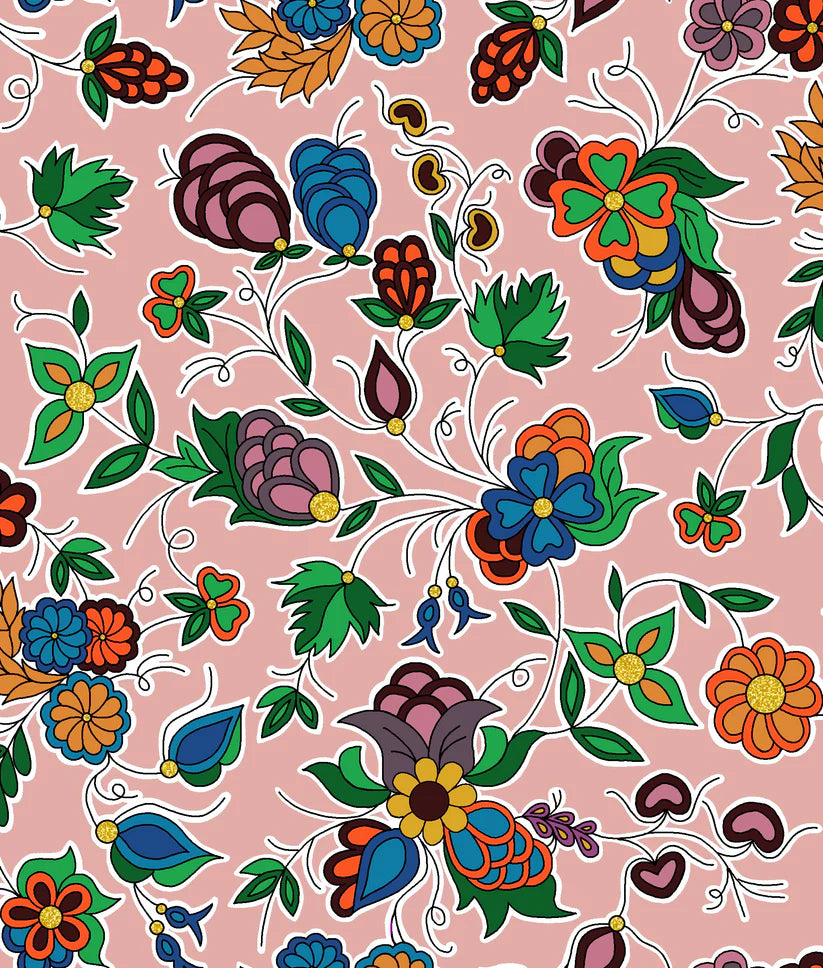 TM Family Blooms Metallic - Cheyenne Pink
