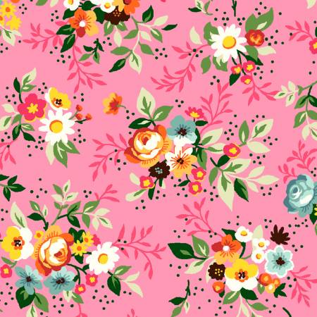 Mini's Spaced Floral Pink | Fabric