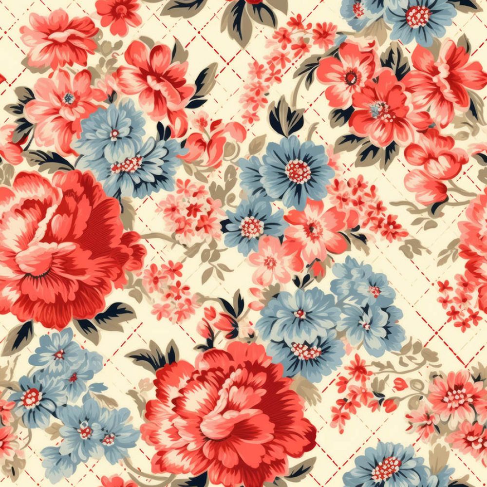 Vintage Florals Orange | Fabric
