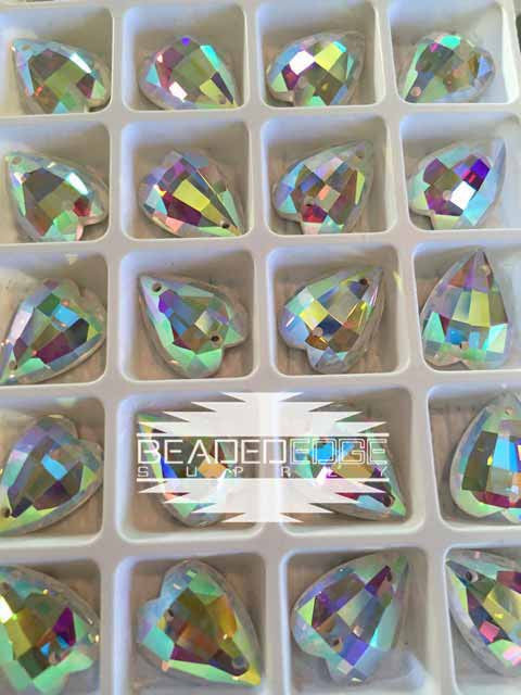 15x18mm Sweet Hearts Crystal AB | 2 Pair