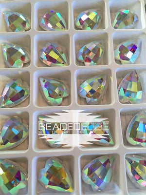 15x18mm Sweet Hearts Crystal AB | 2 Pair