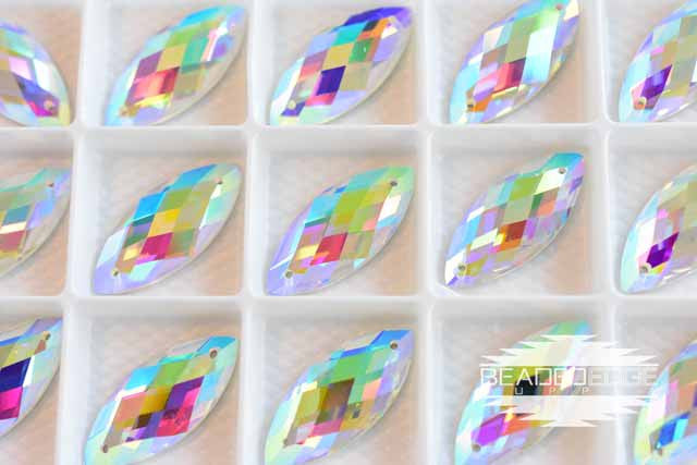 12x28mm Navette Crystal AB | 2 Pair