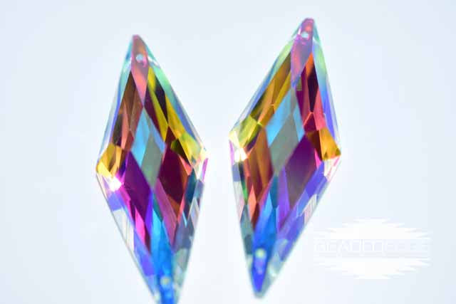 18x49mm Rhombus Crystal AB | 2 Pair