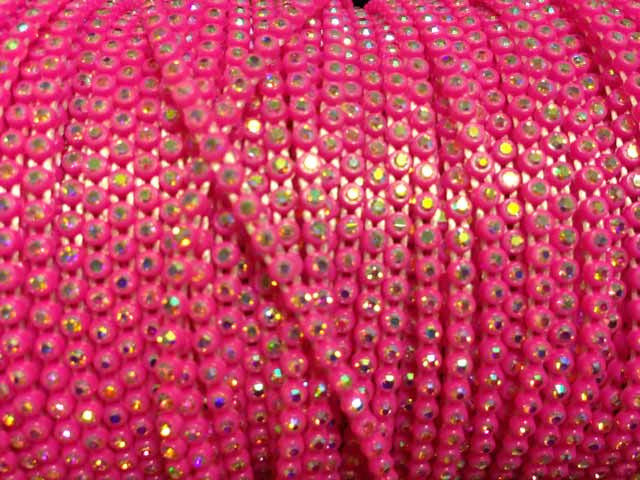 SS6 Neon Pink AB | Rhinestone Banding Yard