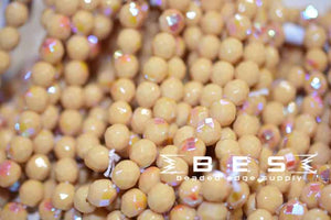 Beige AB Fire Polish 6mm