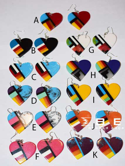 Heart Resin Inlay | Pair