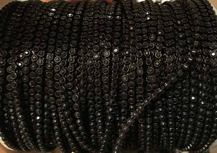 SS8 Black on Black Rhinestone Banding Yard