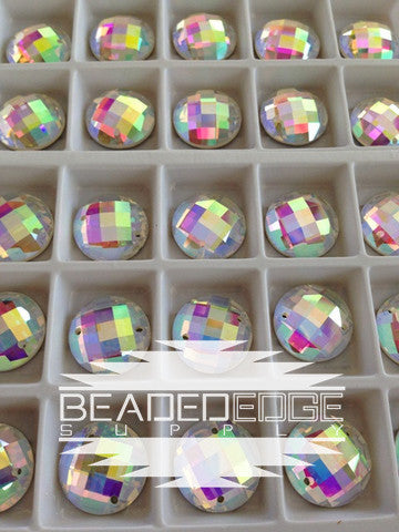 18mm Checkered round AB | 2 Pair