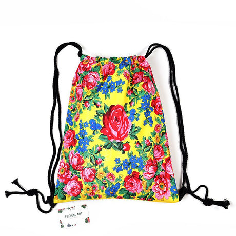 Floral Scarf Pattern Draw String Bag