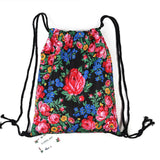 Floral Scarf Pattern Draw String Bag