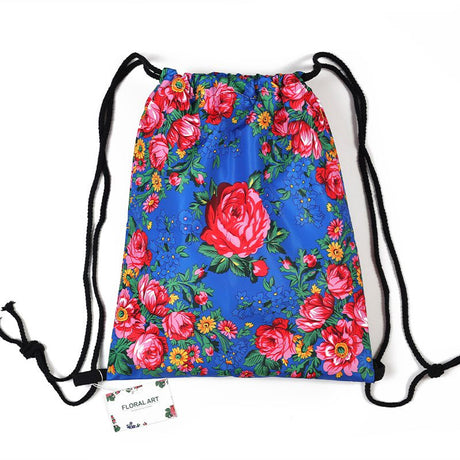 Floral Scarf Pattern Draw String Bag