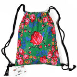 Floral Scarf Pattern Draw String Bag