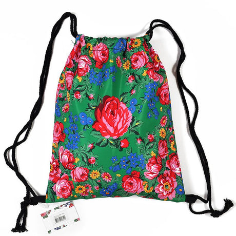 Floral Scarf Pattern Draw String Bag