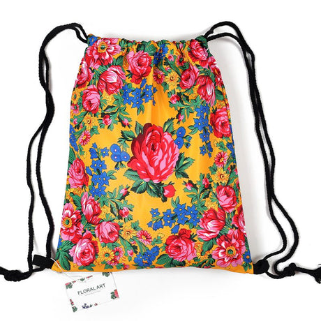 Floral Scarf Pattern Draw String Bag