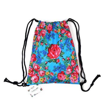 Floral Scarf Pattern Draw String Bag
