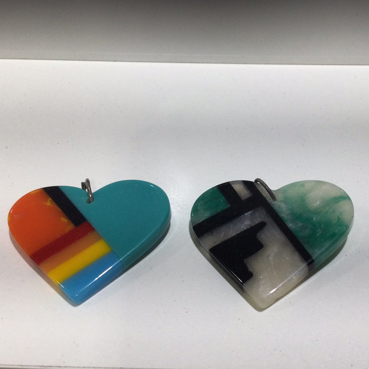 Heart Resin Inlay  | Pair